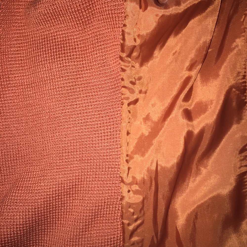 Sigrid Olsen | Soft Orange Rust Leather Jacket M - image 8